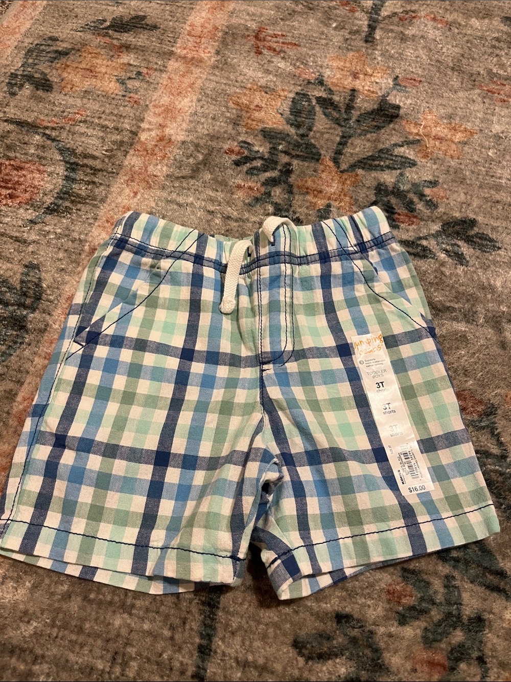 Jumping beans blue plaid shorts